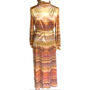 Vintage Dalani II velour maxi dress with mirage print
